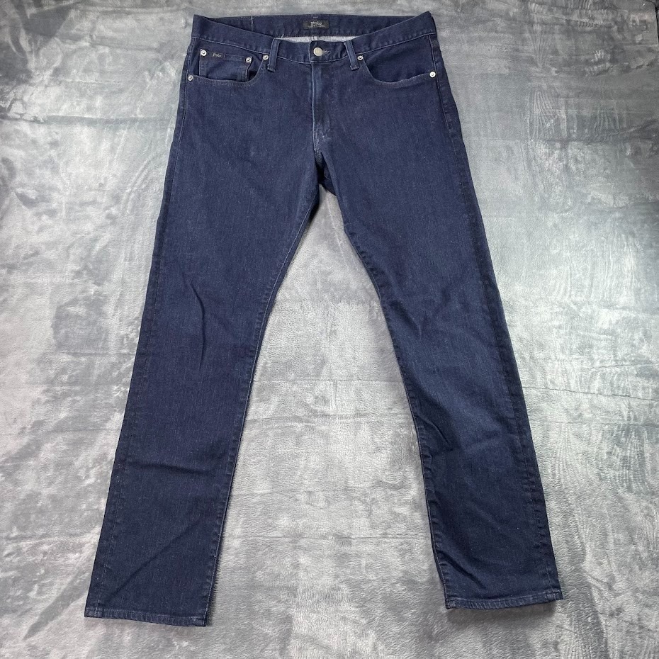 Polo Ralph Lauren Varick Slim Straight Jeans Dark Wash Mens 33x32 Fits 34x32